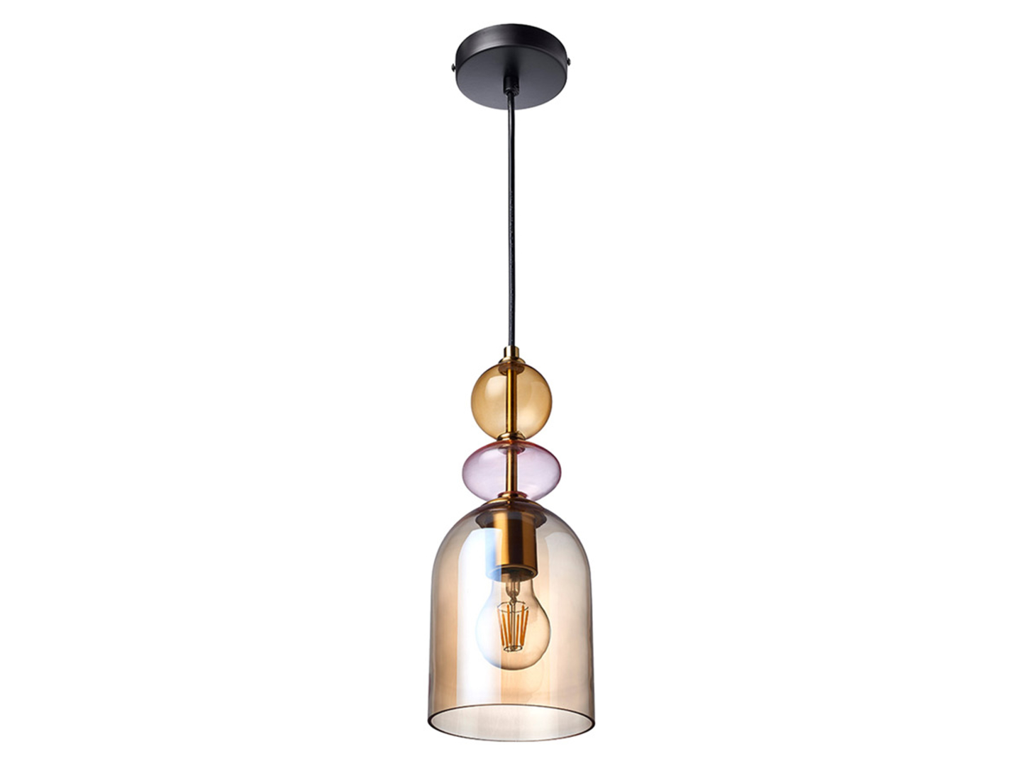 Lampa wisząca Tropea 13 cm szklana bursztynowa