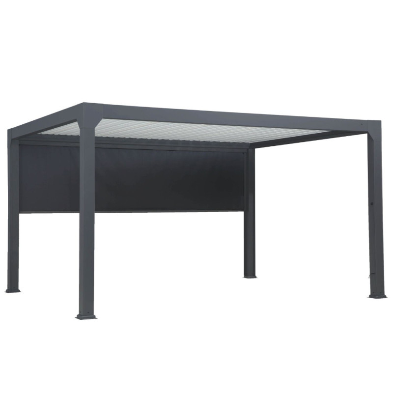Store motorisé pour pergola bioclimatique Ménéa et Eléa noir 5 x 2,5 m