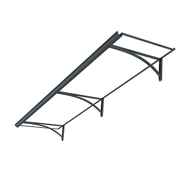 ARCTOM Auvent Ruba 197x54 couleur anthracite RAL7016, plaque incolore