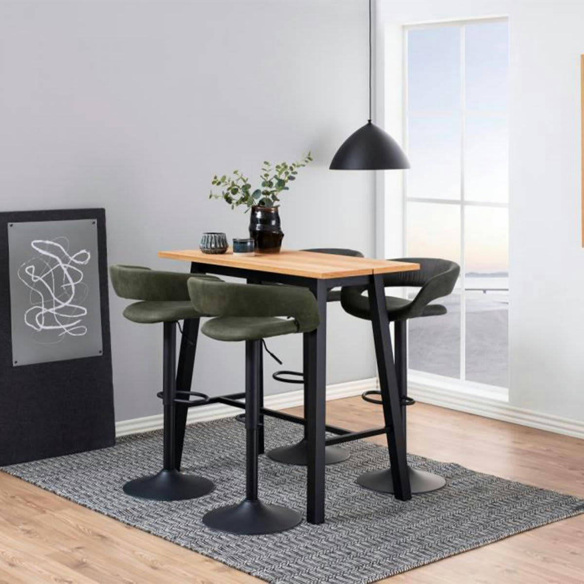 GRADE - Lot de 2 tabourets de bar confortables en tissu marron