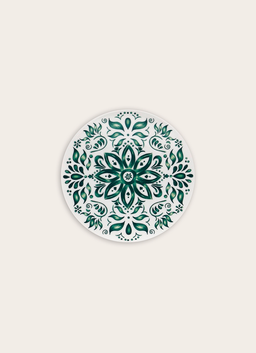 ASSIETTE à DESSERT EN PORCELAINE COLORÉE VERT
