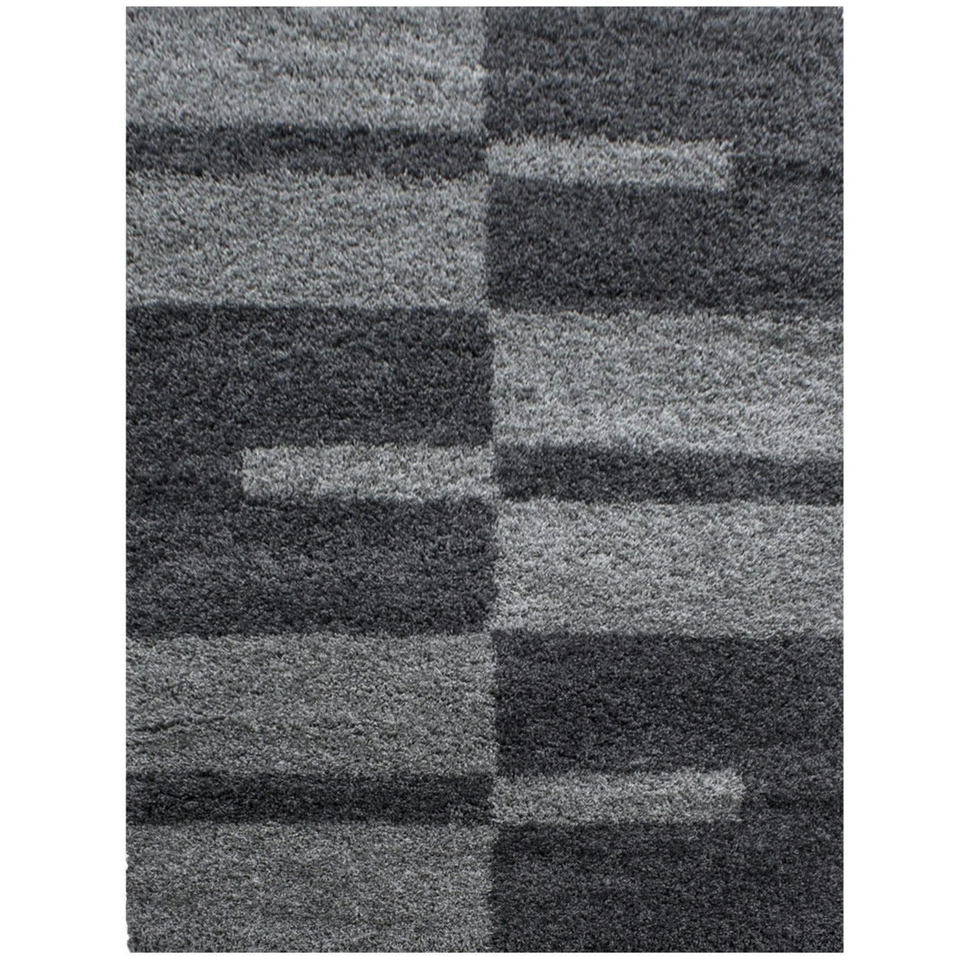 ROMA - Tapis shaggy à motifs traits anthracite 160x230cm