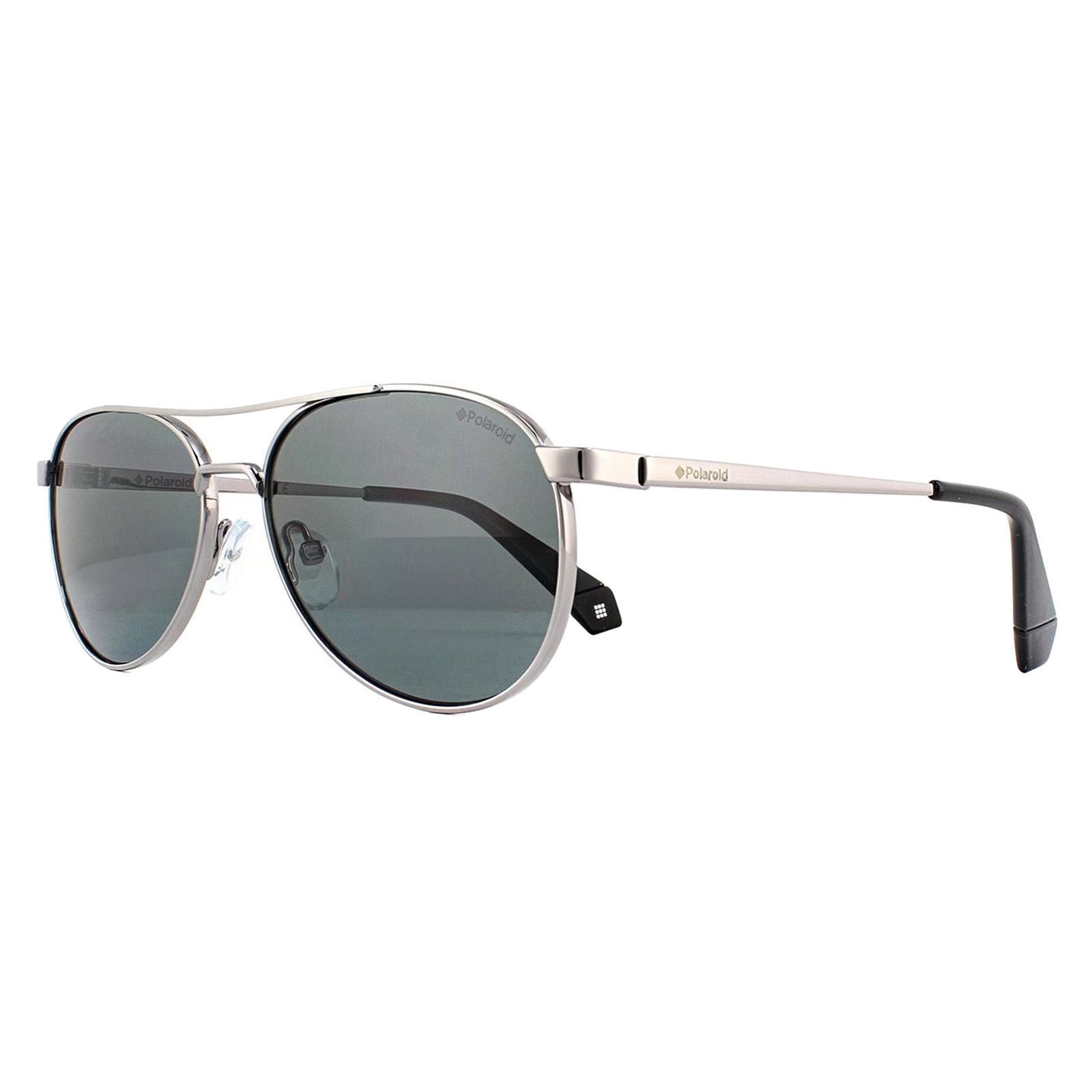Polaroid Aviator Ruthenium Grey Polarized Sunglasses