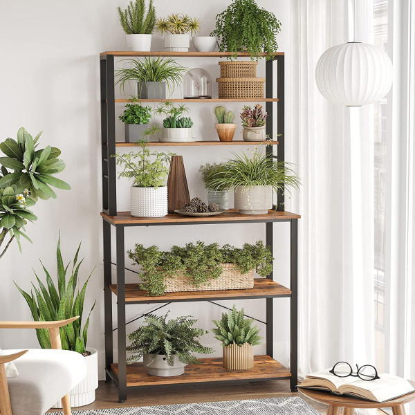Nowoczesny Regał Kuchenny LOFT - 167 cm, Czarny/Brązowy
