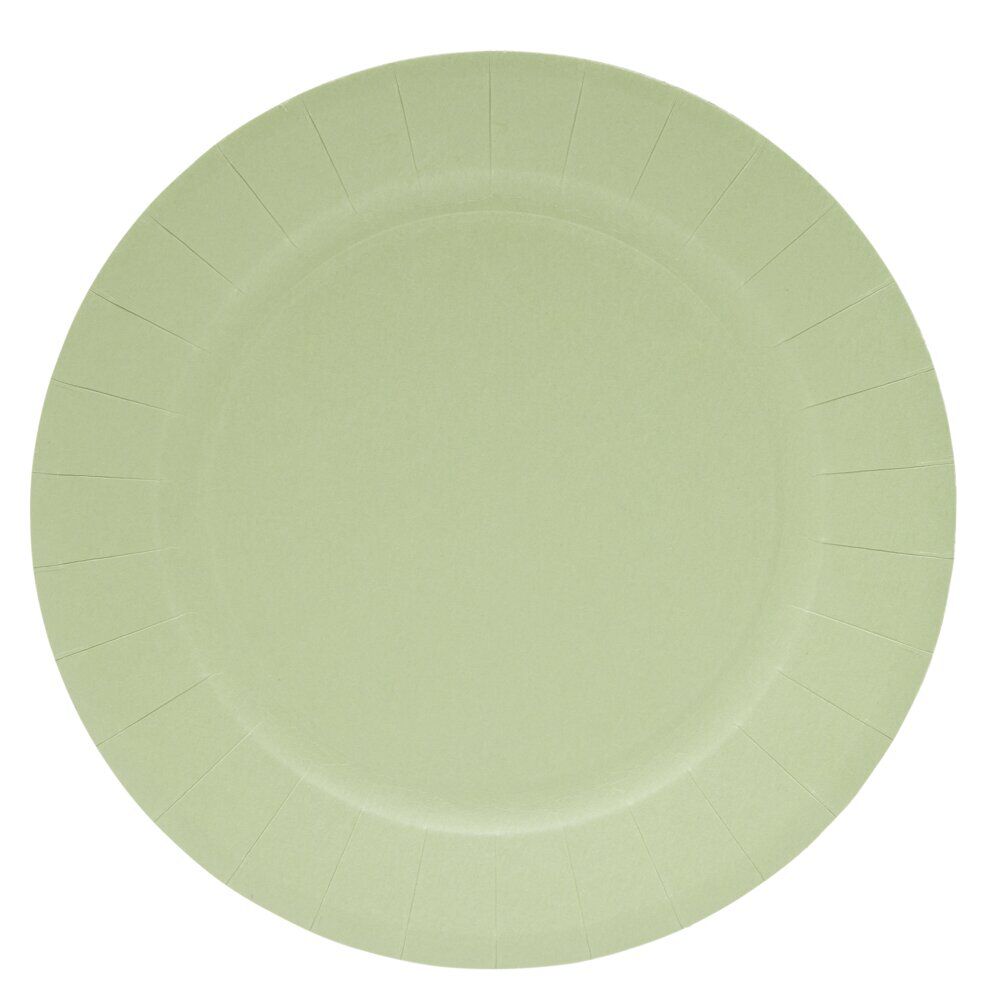 Lot de 10 assiettes en carton Ø23cm vert olive