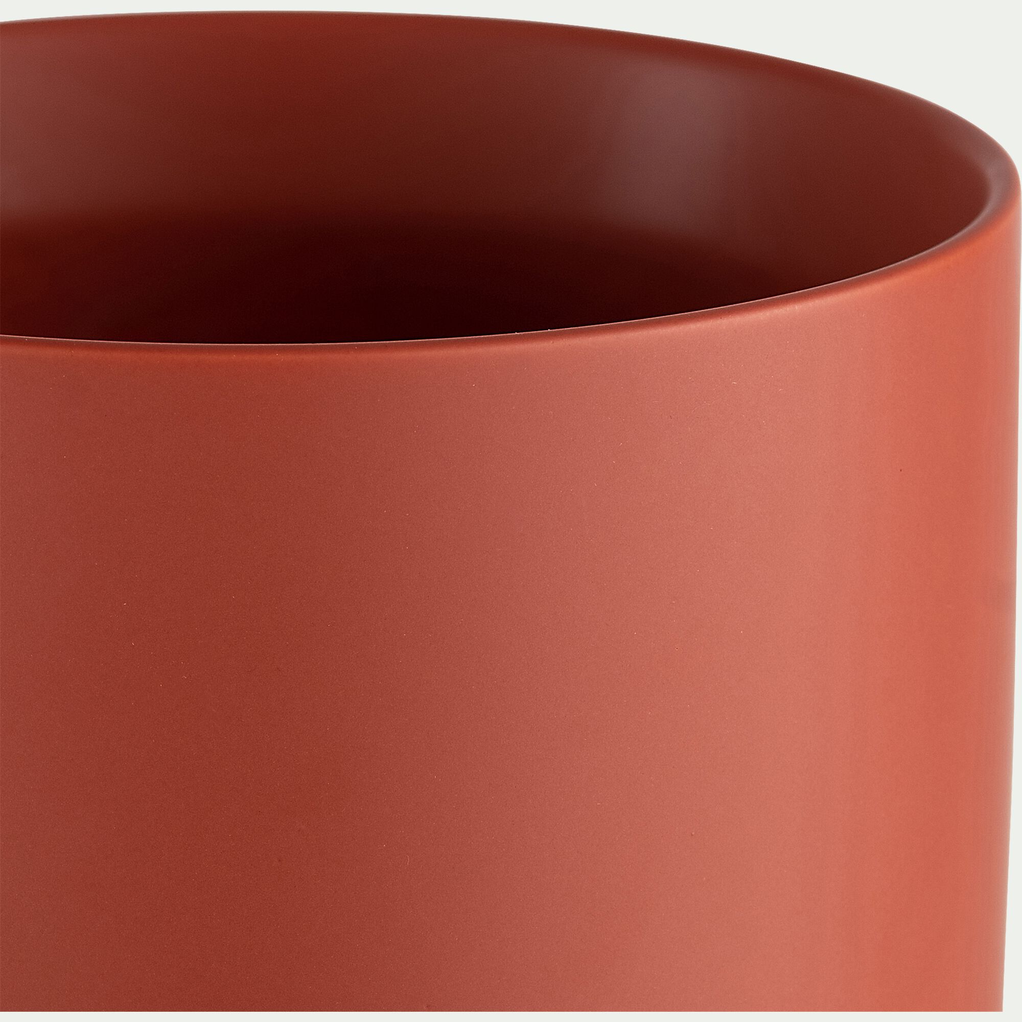 MARTIN - Cache-pot en céramique D7xH7,5cm - rouge ricin