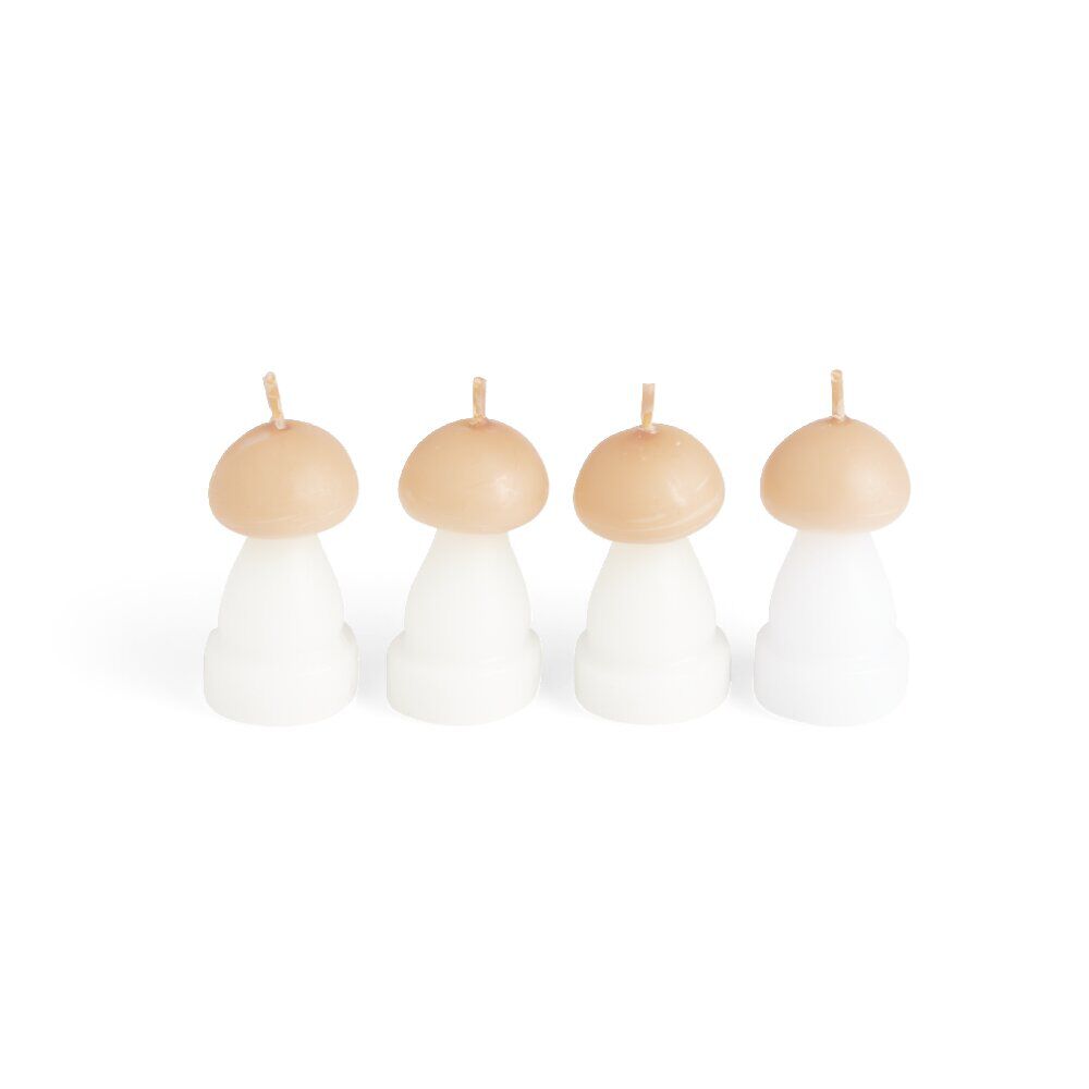 Bougie champignon blanc et orange 6H x4