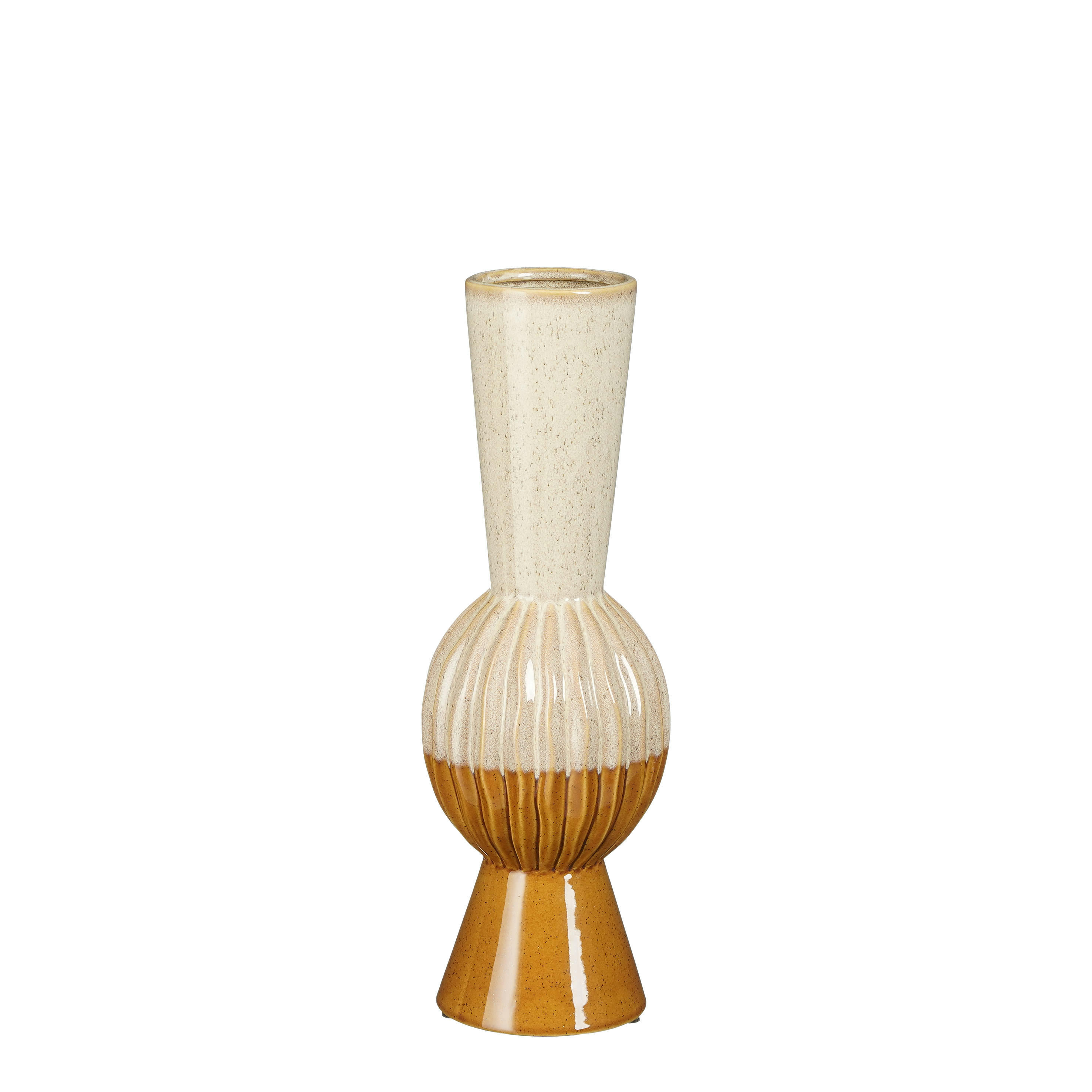 NOOR - Vase en céramique ocre H40,5