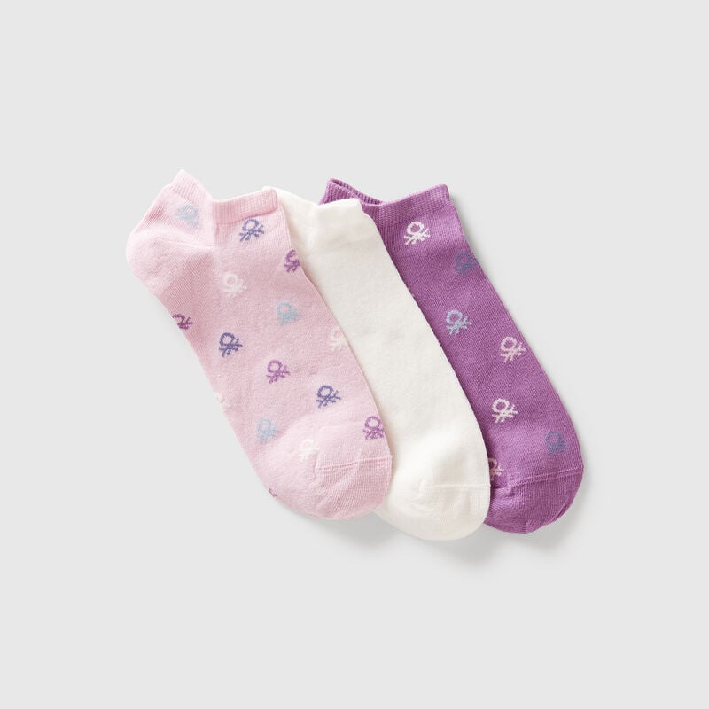 Three pairs of stretch cotton blend socks