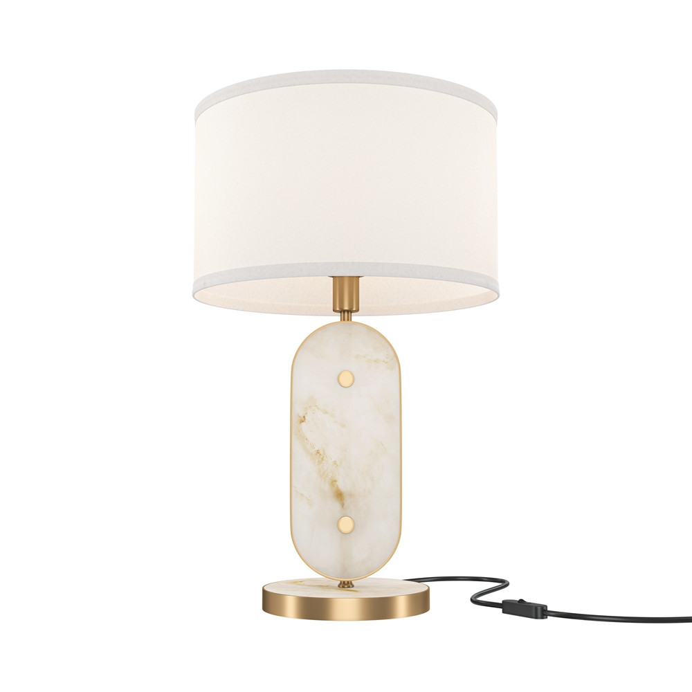 Lampa stołowa z abażurem złoto-kremowa Marmo 1xE27x40W wys:44cm Maytoni