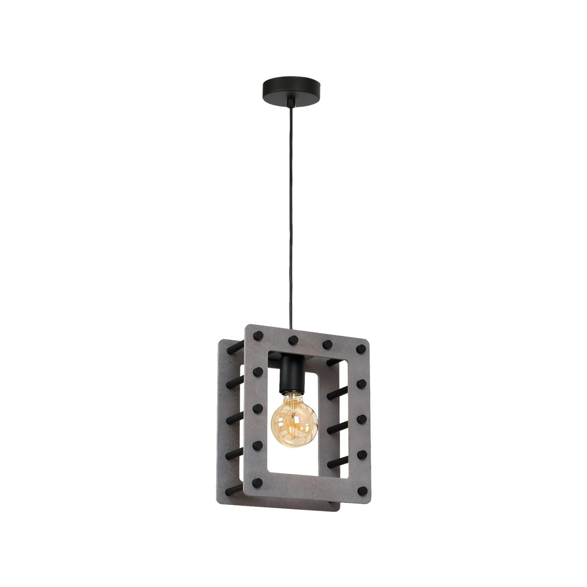 Lampa wisząca czarno-szara THEO 1xE27x60W wym: 90x23x14 cm Milagro