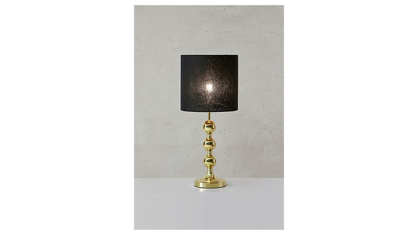 Lampa stołowa Octo tkaninowa czarno-złota