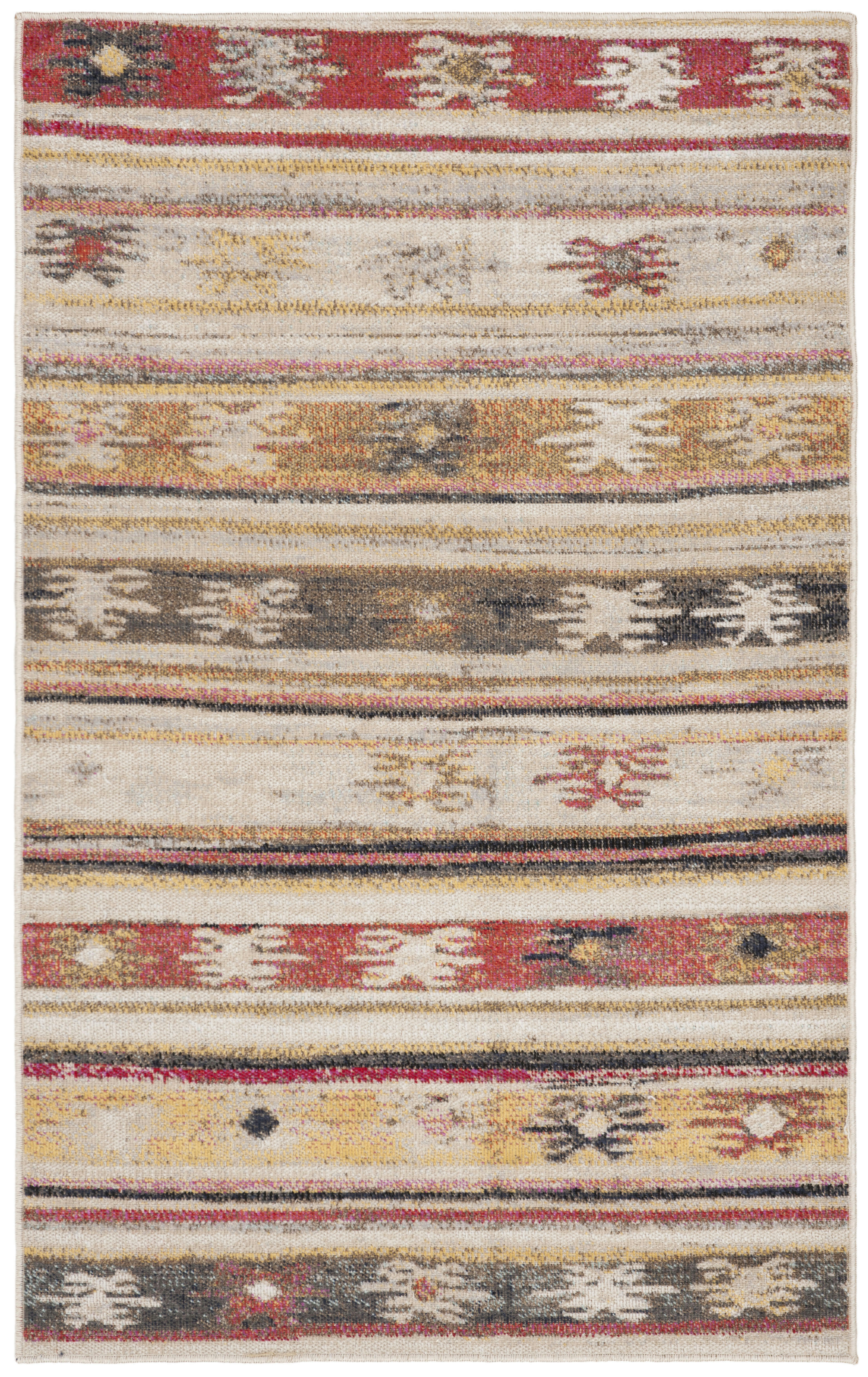 MONTAGE - Tapis interieur & exterieur en taupe & multicolore, 91 x 152 cm