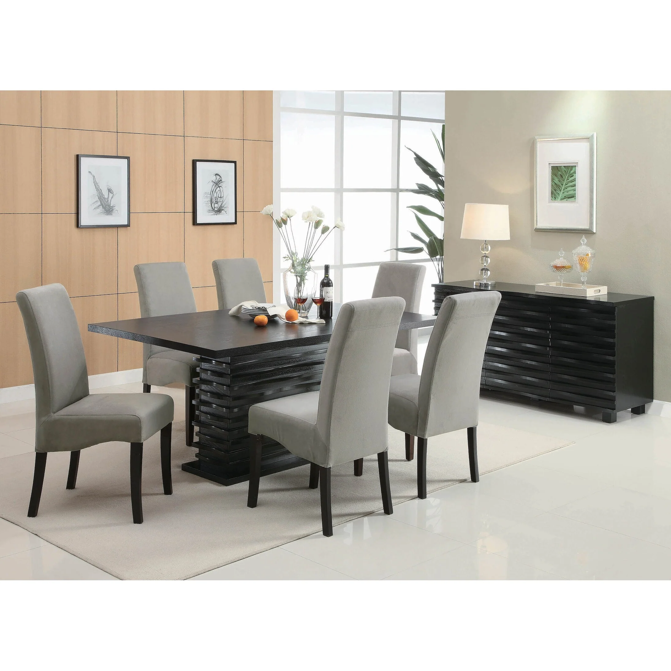 Monette Black Rectangle Dining Table