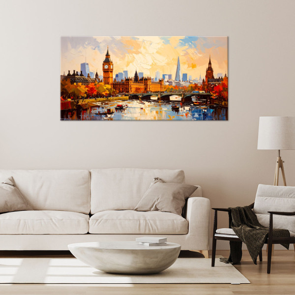 Obraz do salonu sypialni biura, Panorama Londynu Big Ben 80x40