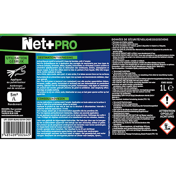 Net  Pro Antiverdissure - 1 Litre Spray