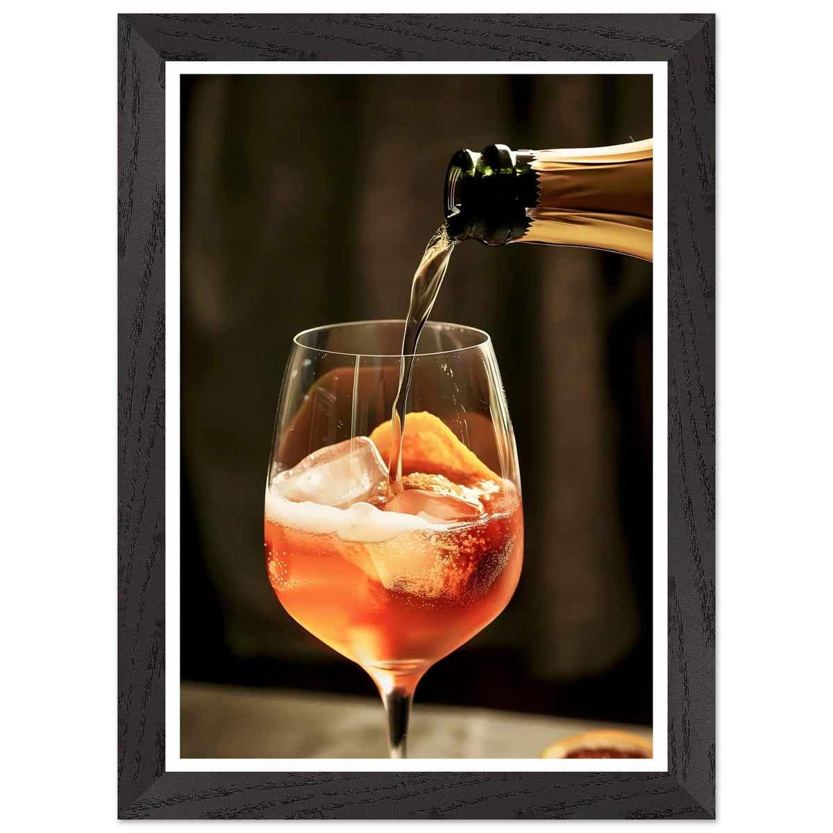 Artfulprints Poster met Lijst Aperol Spritz - Lifestyle  - A4 21x29.7 cm - Oranje