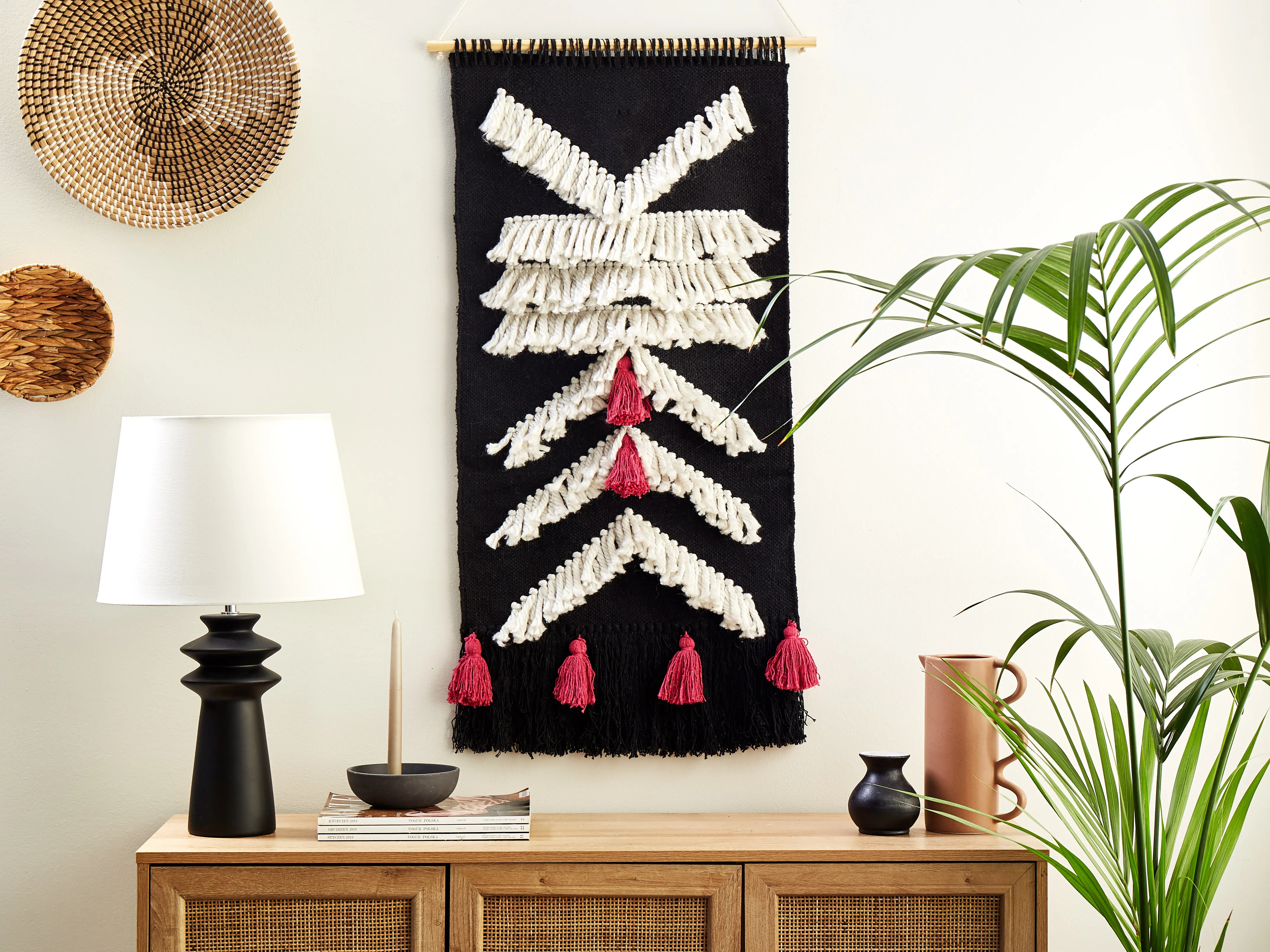 Fabric Wall Hanging PAKPATTAN Cotton 123 cm Black