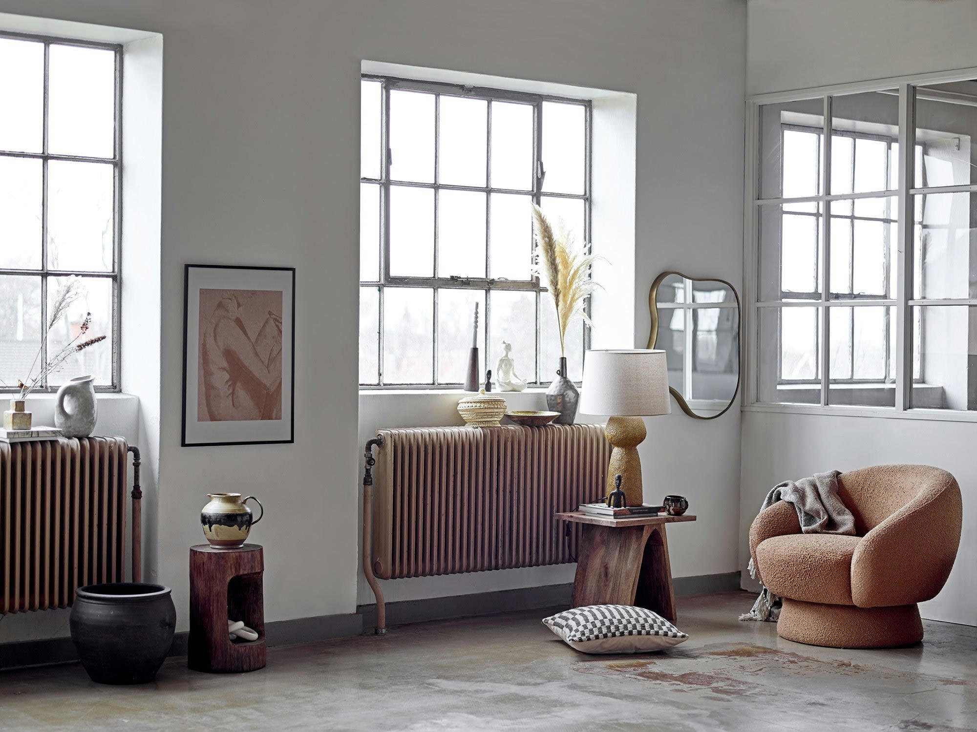 LAGO - Jeté de table en coton brun 130x160