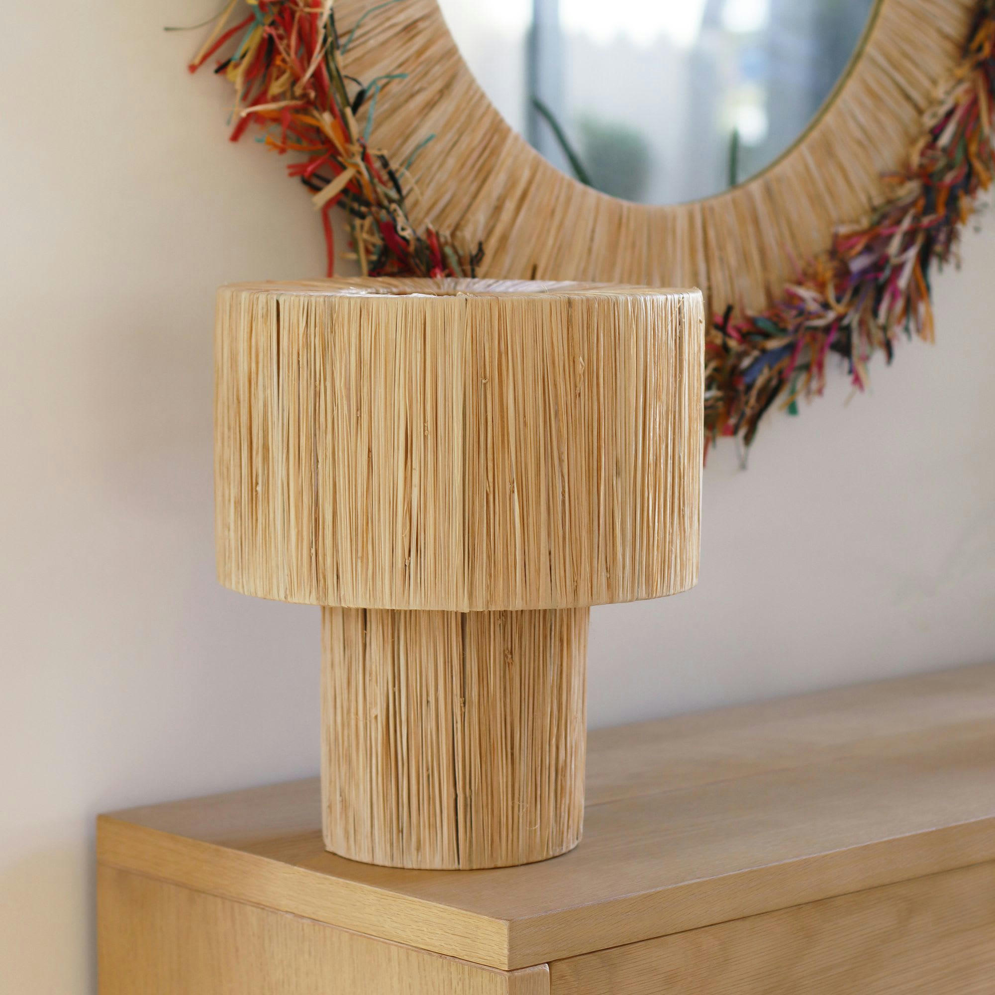 EL NIDO - Lampe à poser en raphia Ø30 x h35cm