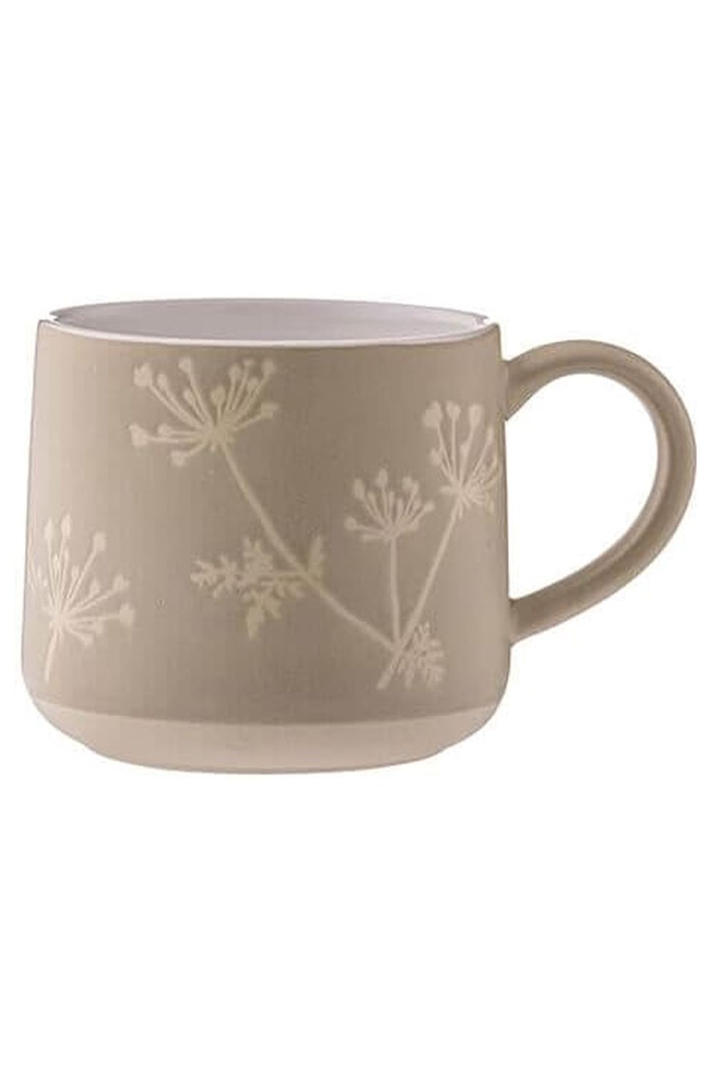 Mason Cash Set of 2 Botanical Stone Gypsophila Mug & Set of 2 Botanical Grey Olive Leaf Mug