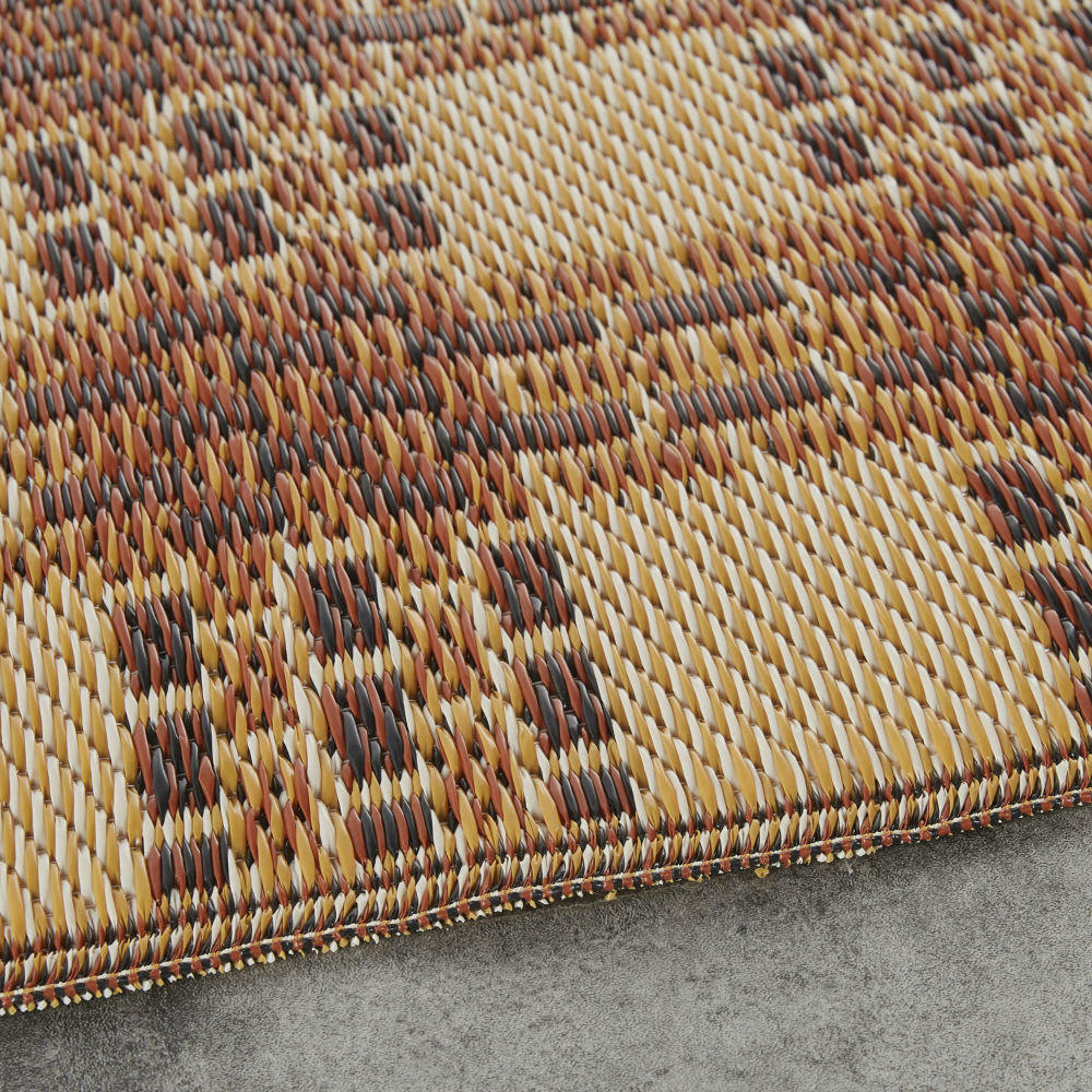 CARLOS - Tapis en polypropylène motifs graphiques écrus et marrons 120x180
