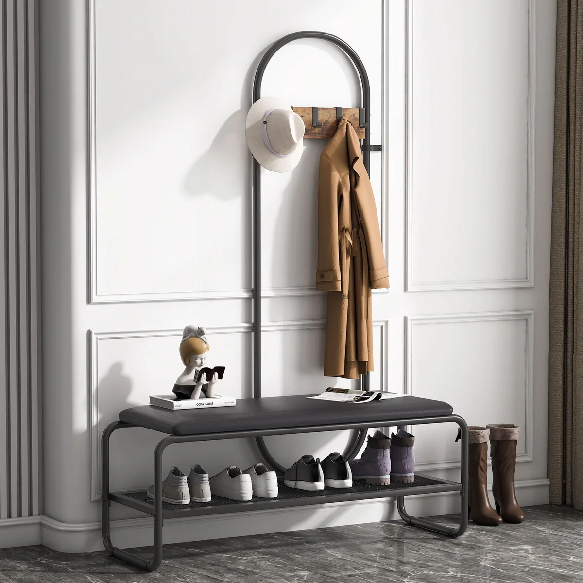Hall Tree Coat Rack and Shoe Bench for Entryway, Entry Hall Tree with Bench and Storage