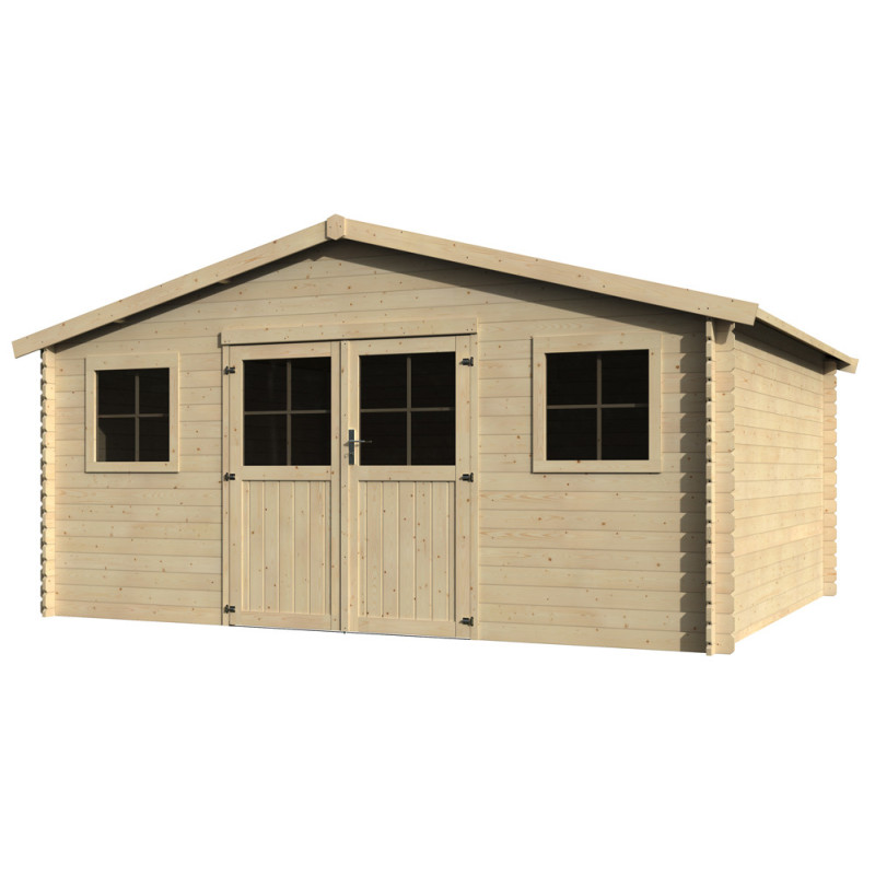 Abri de jardin en bois Florian 28 mm 5,09 x 4,02 m DÉCOR ET JARDIN