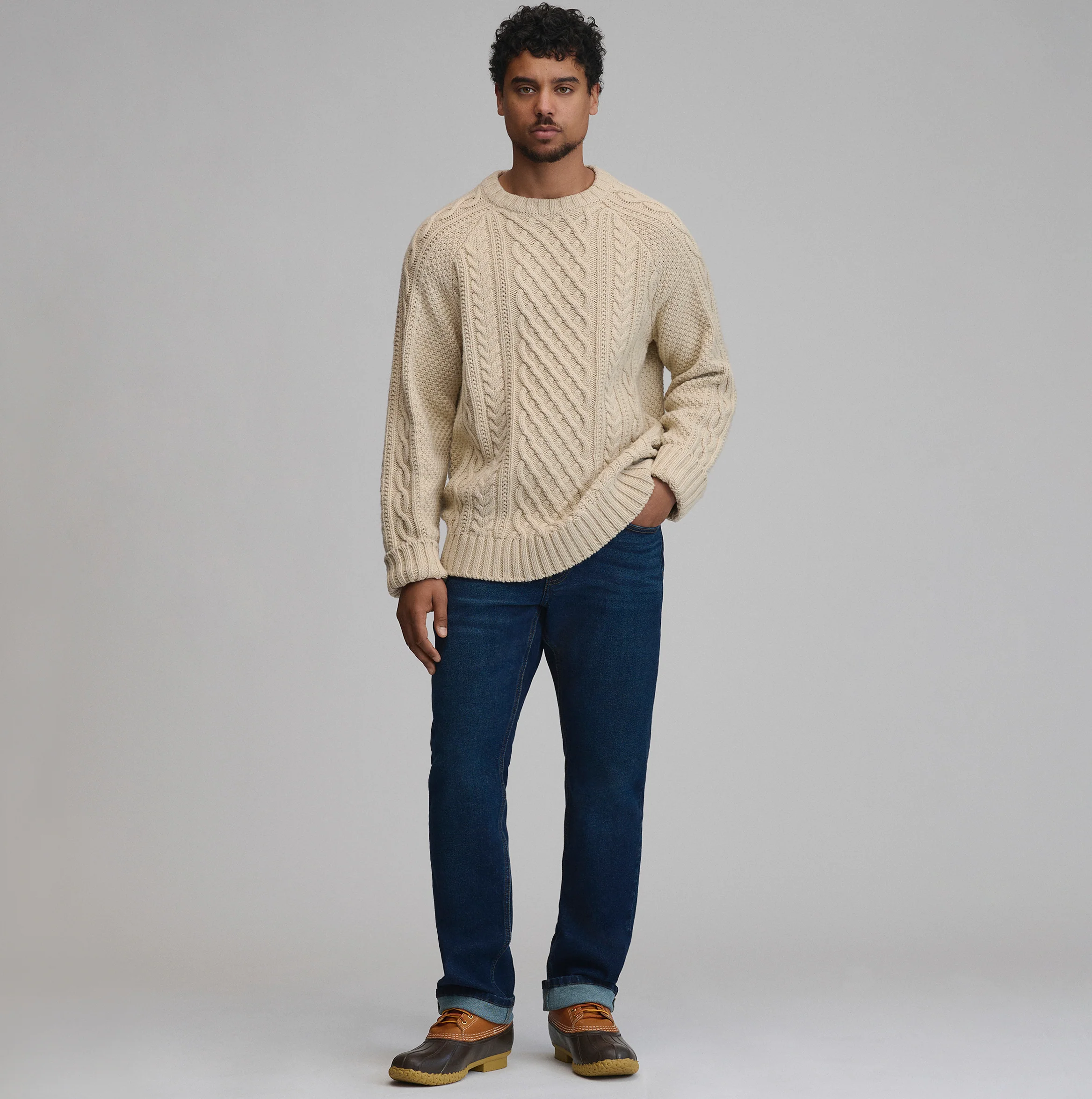 Men's Northwest Cable-Knit Crew Sweater