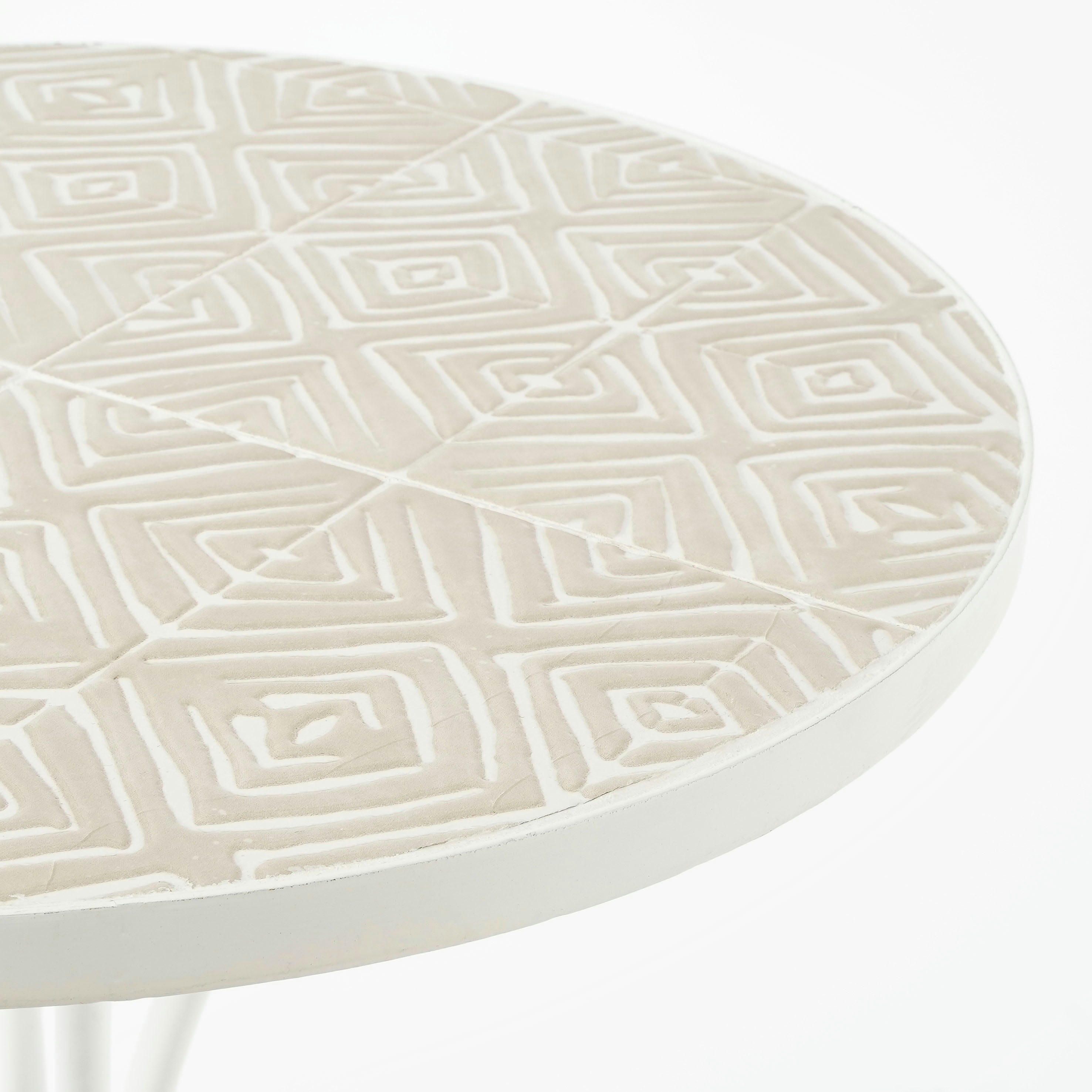 CAPRICE - Table d'appoint d'extérieur en métal blanc D46
