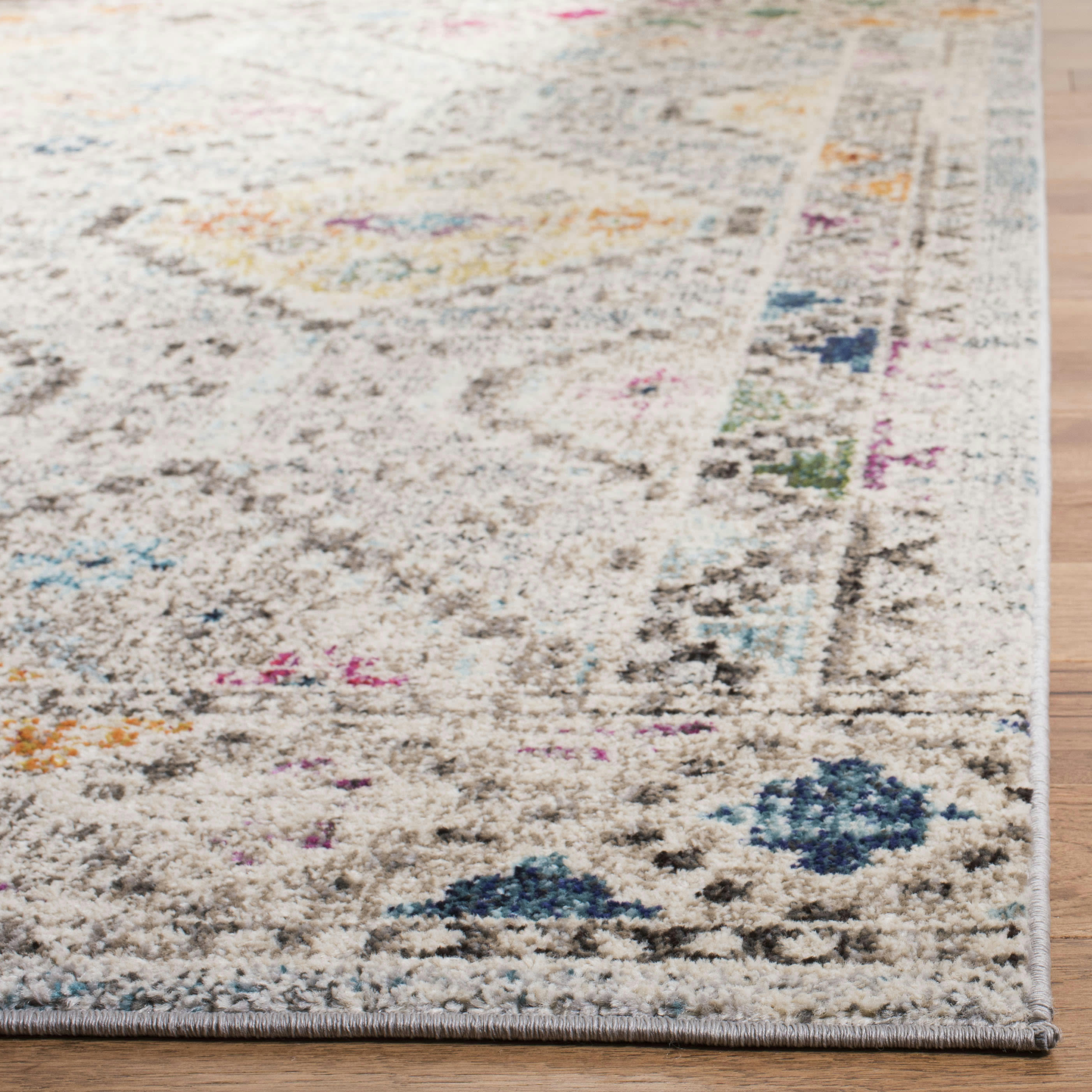 MADISON - Tapis de salon interieur en gris & jaune, 122 x 183 cm