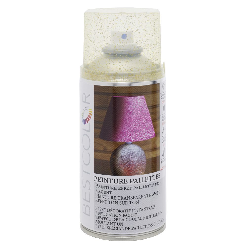 Peinture aérosol effet pailleté Or 300 ml