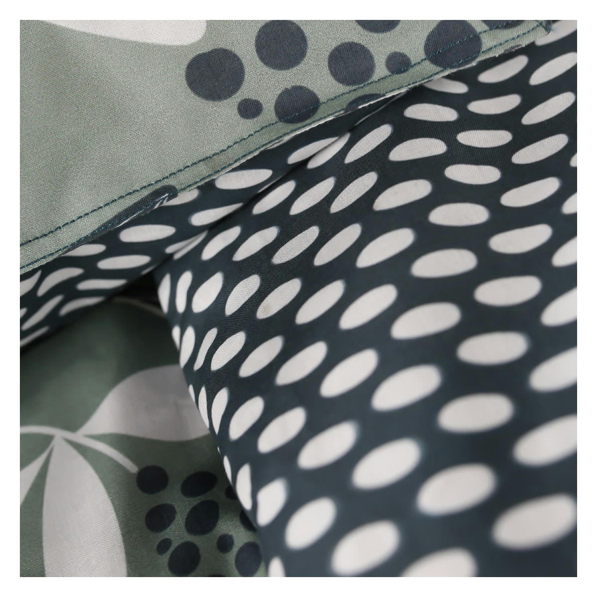 SUNSHINE AGA - Parure de lit 2 personnes imprimé en Coton Vert 240x260 cm