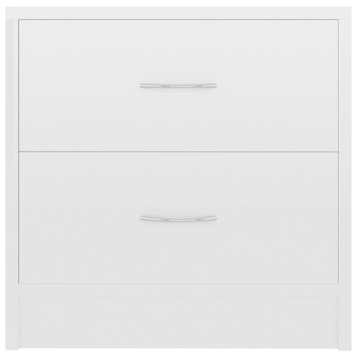 NNEVL Bedside Cabinet High Gloss White 40x30x40 cm Chipboard