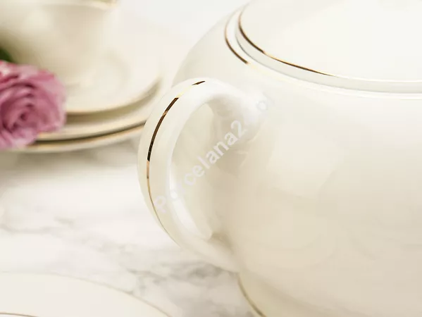 Serwis obiadowo - herbaciany na 12 osób (105 el.) Bogucice - Lolita Cream Gold 1258