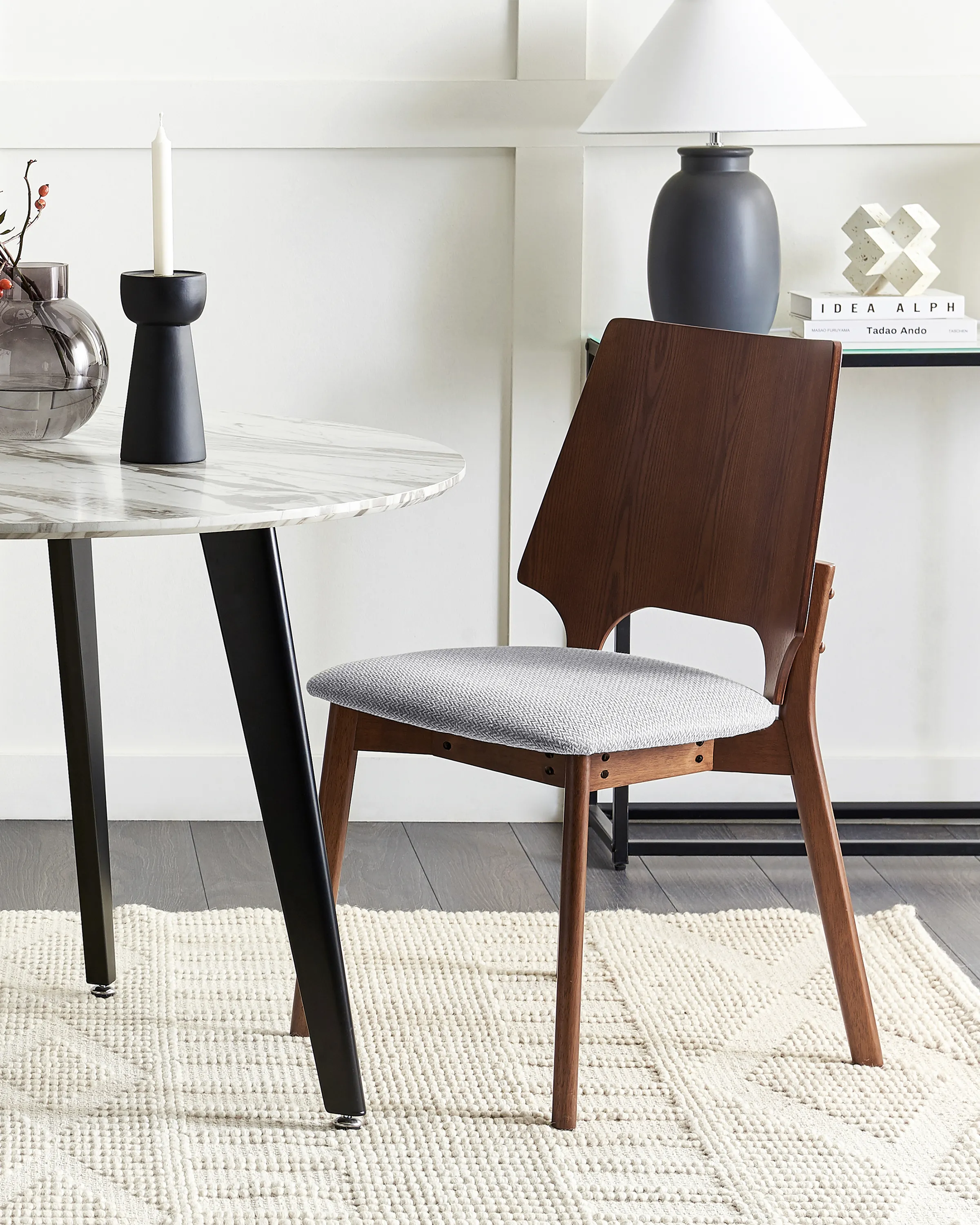 Set of 2 Dining Chairs ABEE Brown/ Grey