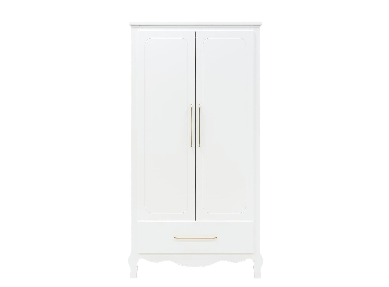 ELENA - Armoire 2-portes XL avec tiroir en MDF et panneaux de particules blanc