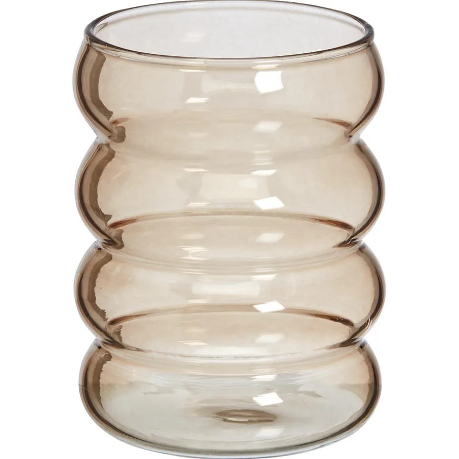 Kwantum Glazen | Glazen | Waterglas Wavy  – 350 Ml Bruin