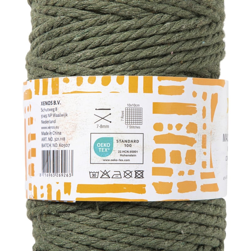 Garen macram&eacute; - groen - 500 gram - 100 meter