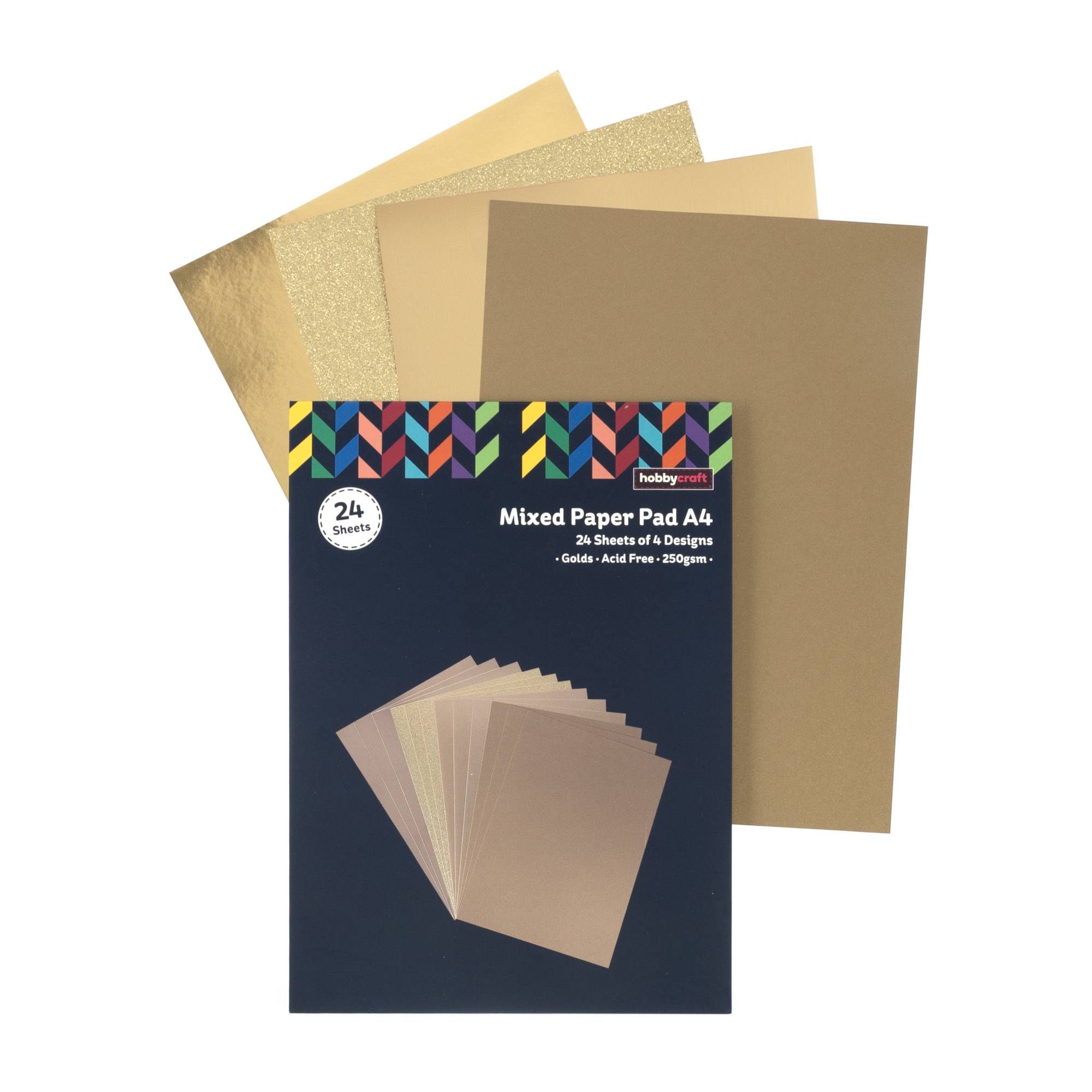 Mixed Gold Paper Pad A4 24 Sheets