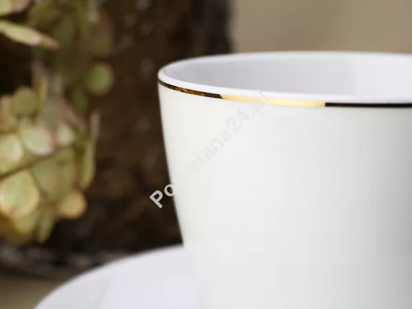 Filiżanka ze spodkiem 0,35 L/17,5 cm Waza - Modern WA-08z złota linia