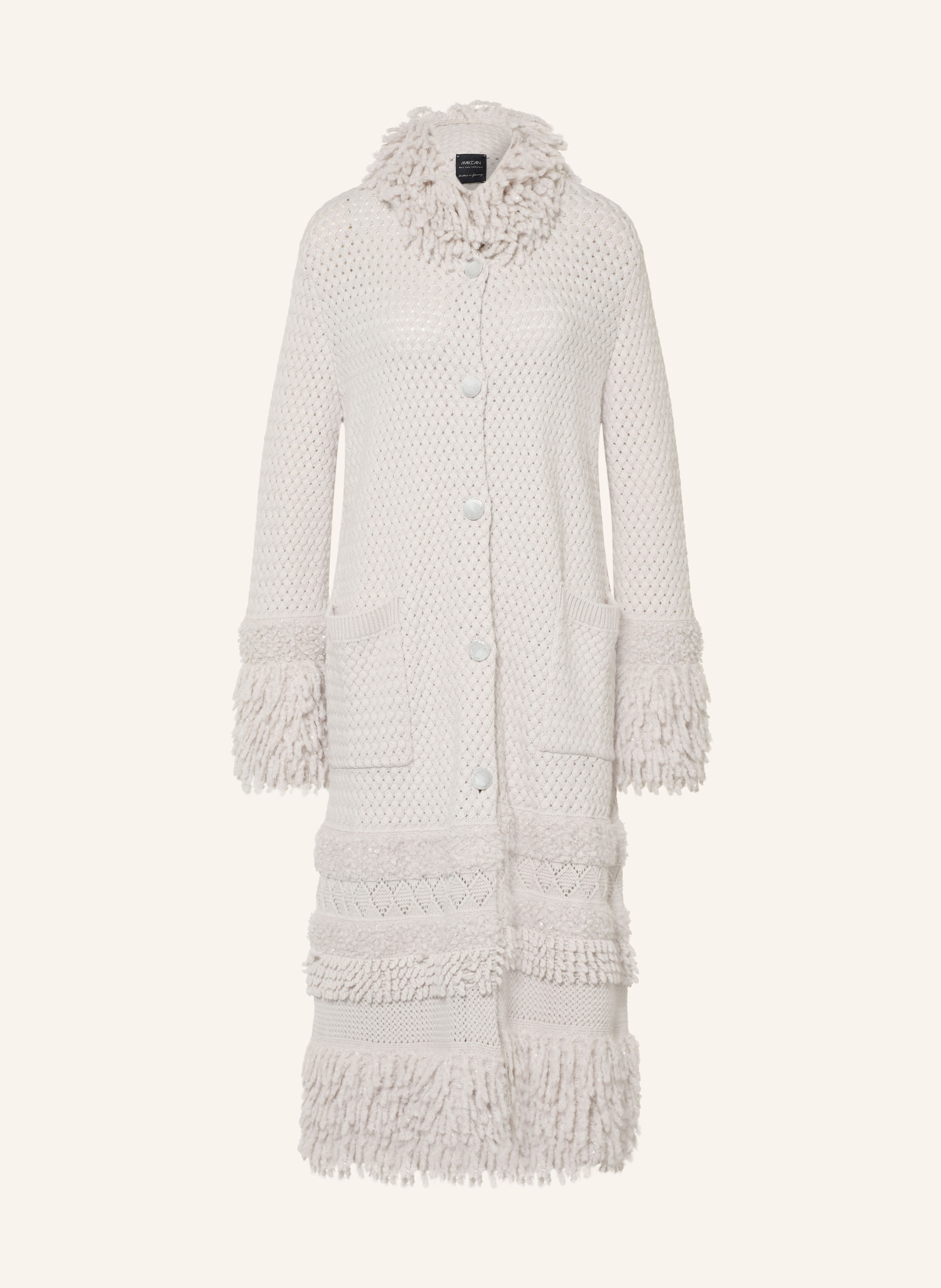 MARC CAIN Strickmantel mit Cashmere und Pailletten