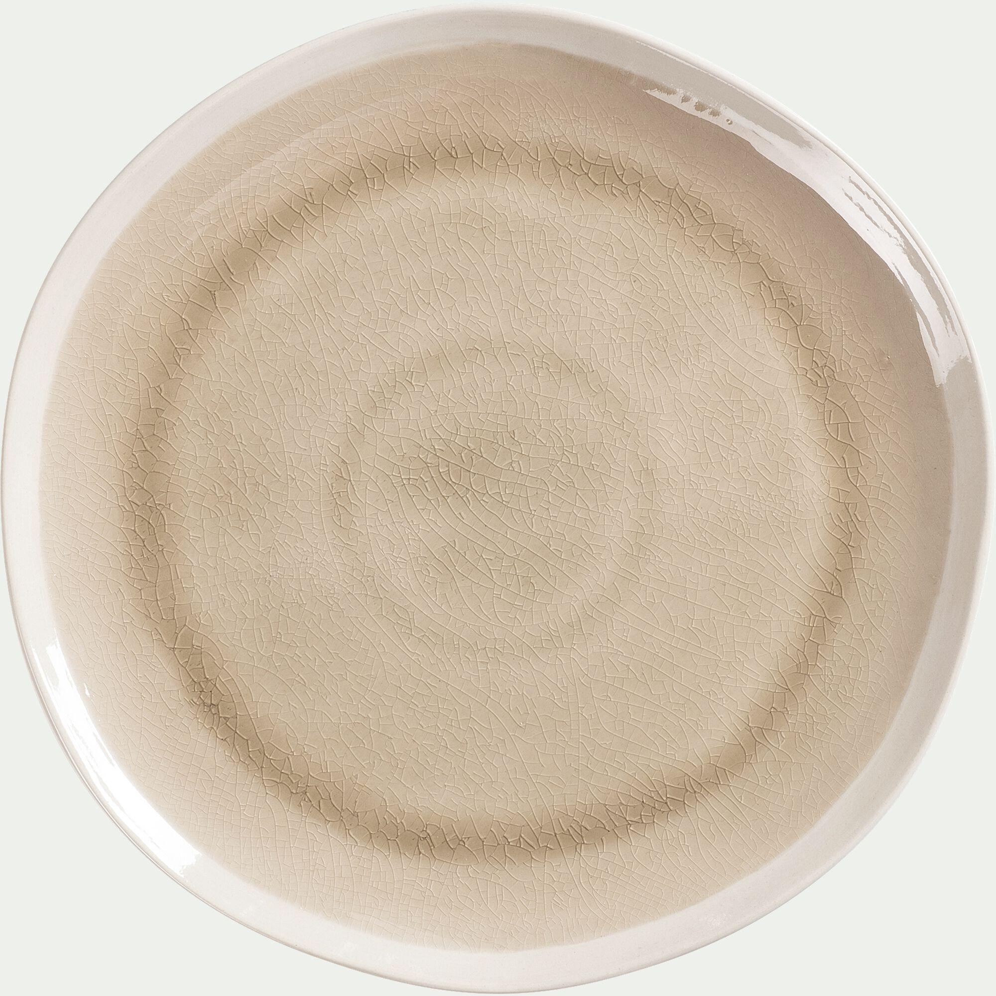 LEZARDI - Assiette plate en grès D27,5cm - beige alpilles