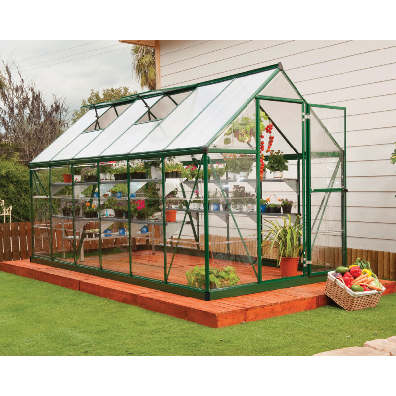 Serre en polycarbonate Hybrid verte 6,6 m² CANOPIA