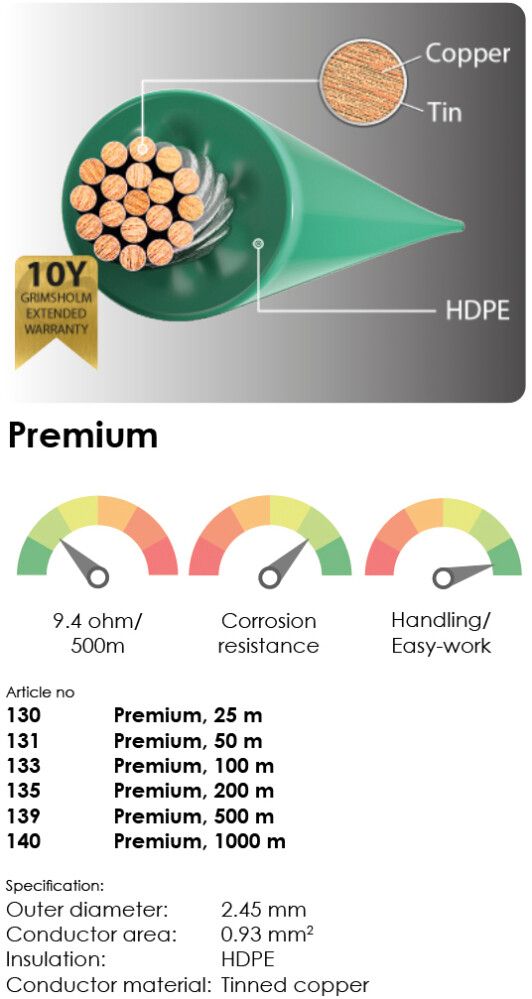 AVGRENSNINGSKABEL GRIMSHOLM PREMIUM UNIVERSAL 100M