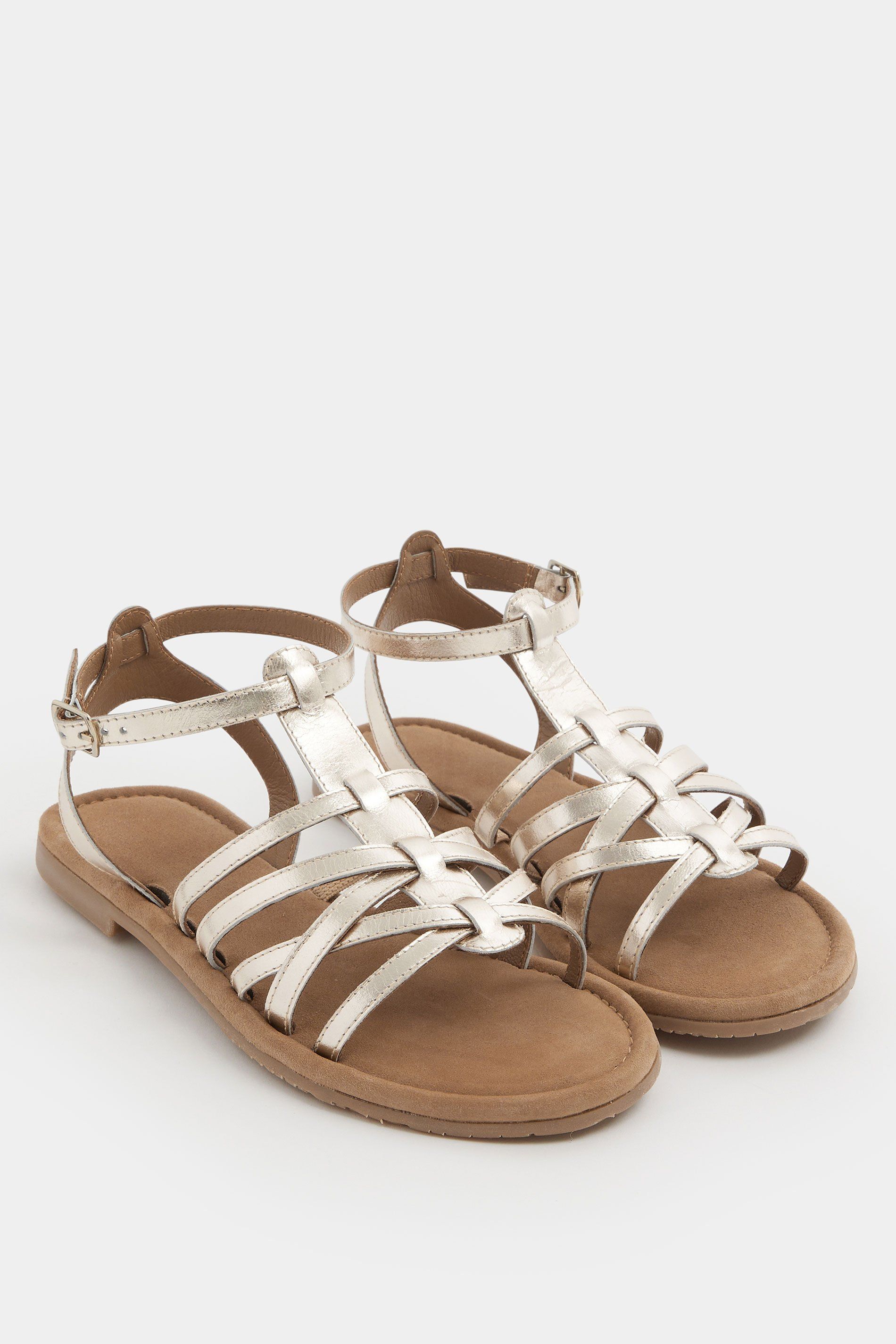 Yours Faux Leather Gladiator Sandals in Extra Wide EEE Fit