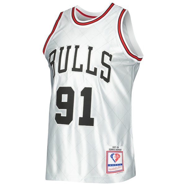 Dennis Rodman Chicago Bulls 1997/98 Hardwood Classics 75th Anniversary Swingman Jersey - Platinum