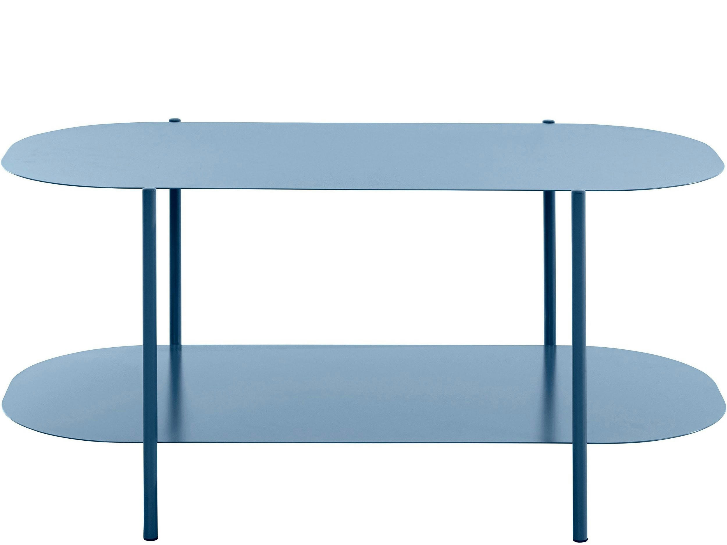 SILIAM - Table basse avec 1 étagère en métal pétrole