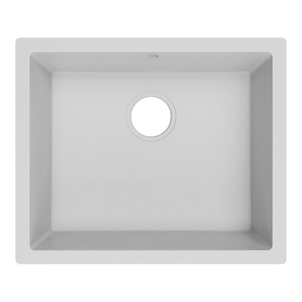 évier de cuisine en composite de quartz blanc mat 1 bac à encastrer GoodHome Sorrel