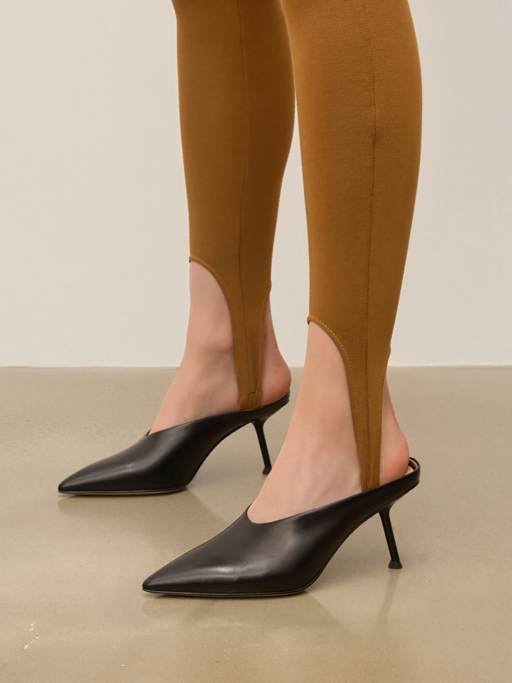 Black mules with full front